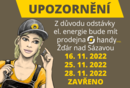 Zaveno z dvodu odstvky el. energie - r nad Szavou 