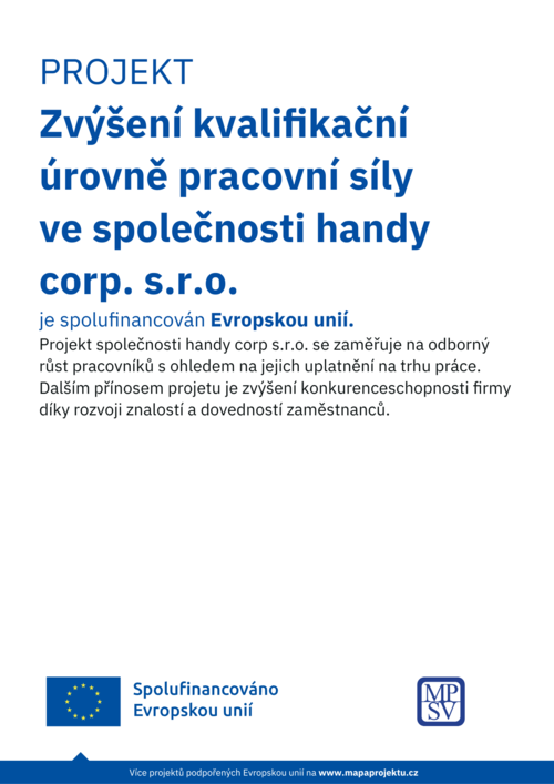 Povinná publicita – projekt kvalifikace